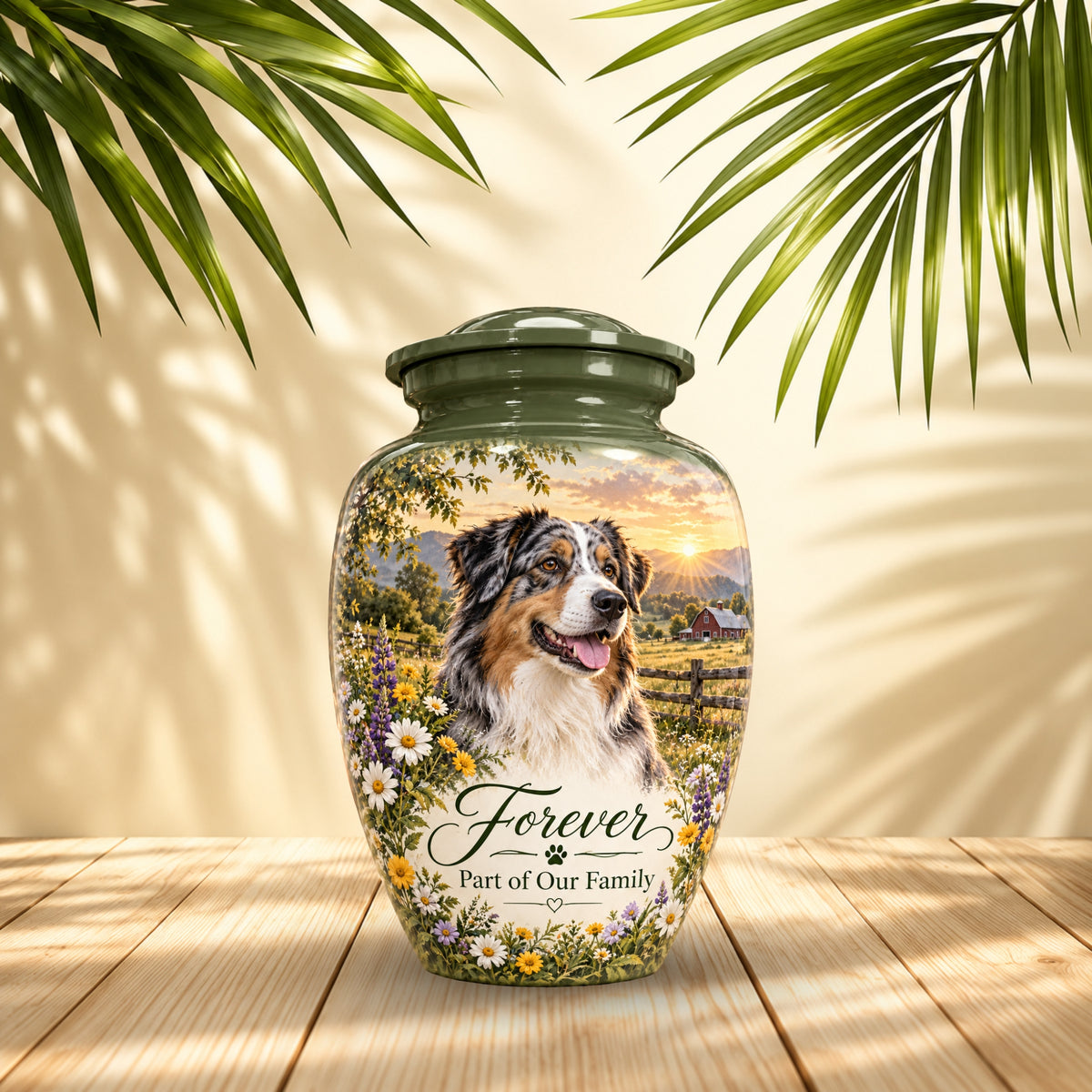 custom dog portrait cremation urn for pet ashes, handmade aluminum pet memorial urn with photo – picture 2
