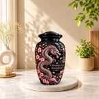 dragon design memorial urn for ashes, handmade aluminum urn – photo 2