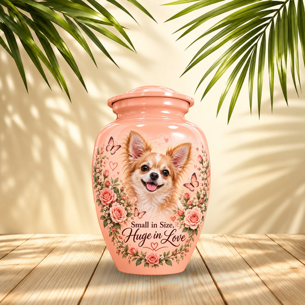 custom pet photo urn for dog ashes, handmade aluminum pet memorial urn with photo – picture 3