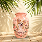 custom pet photo urn for dog ashes, handmade aluminum pet memorial urn with photo – picture 3