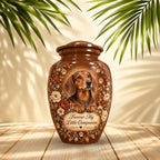 custom dog portrait pet urn for ashes, handmade aluminum pet memorial urn with photo – picture 2
