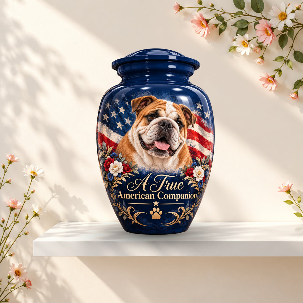 custom dog portrait cremation urn for dogs, handmade aluminum pet memorial urn with photo – picture 3