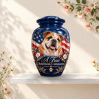 custom dog portrait cremation urn for dogs, handmade aluminum pet memorial urn with photo – picture 3