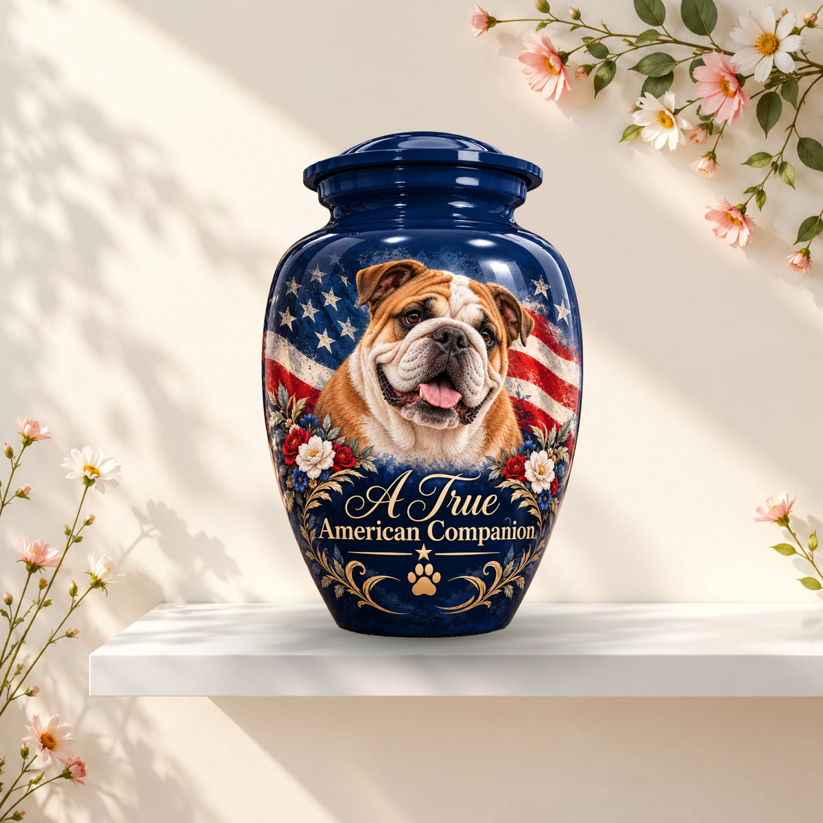 custom dog portrait cremation urn for dogs, handmade aluminum pet memorial urn with photo – picture 3