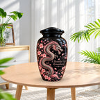 dragon design memorial urn for ashes, handmade aluminum urn – photo 3