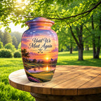 Golf Bag and Ball Sunset Cremation Urn for Human Ashes – Personalized Handmade Aluminum Urn
