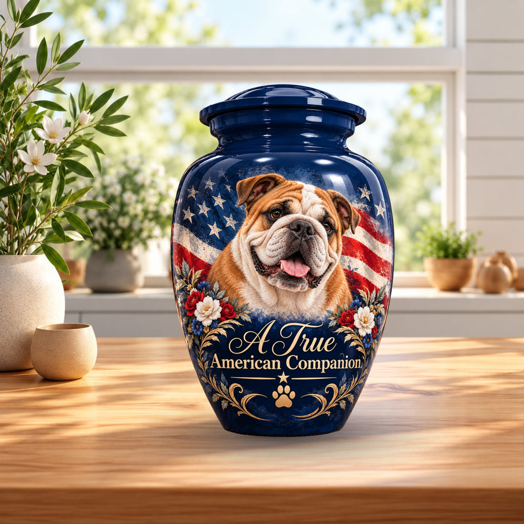 custom dog portrait cremation urn for dogs, handmade aluminum pet memorial urn with photo – picture 4