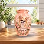 custom pet photo urn for dog ashes, handmade aluminum pet memorial urn with photo – picture 4