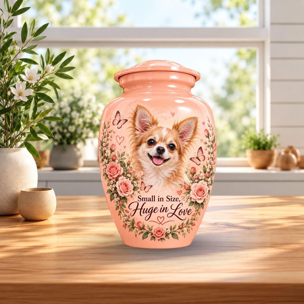custom pet photo urn for dog ashes, handmade aluminum pet memorial urn with photo – picture 4