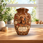 custom dog portrait pet urn for ashes, handmade aluminum pet memorial urn with photo – picture 4