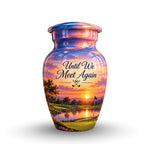 Golf Bag and Ball Sunset Cremation Urn for Human Ashes – Personalized Handmade Aluminum Urn