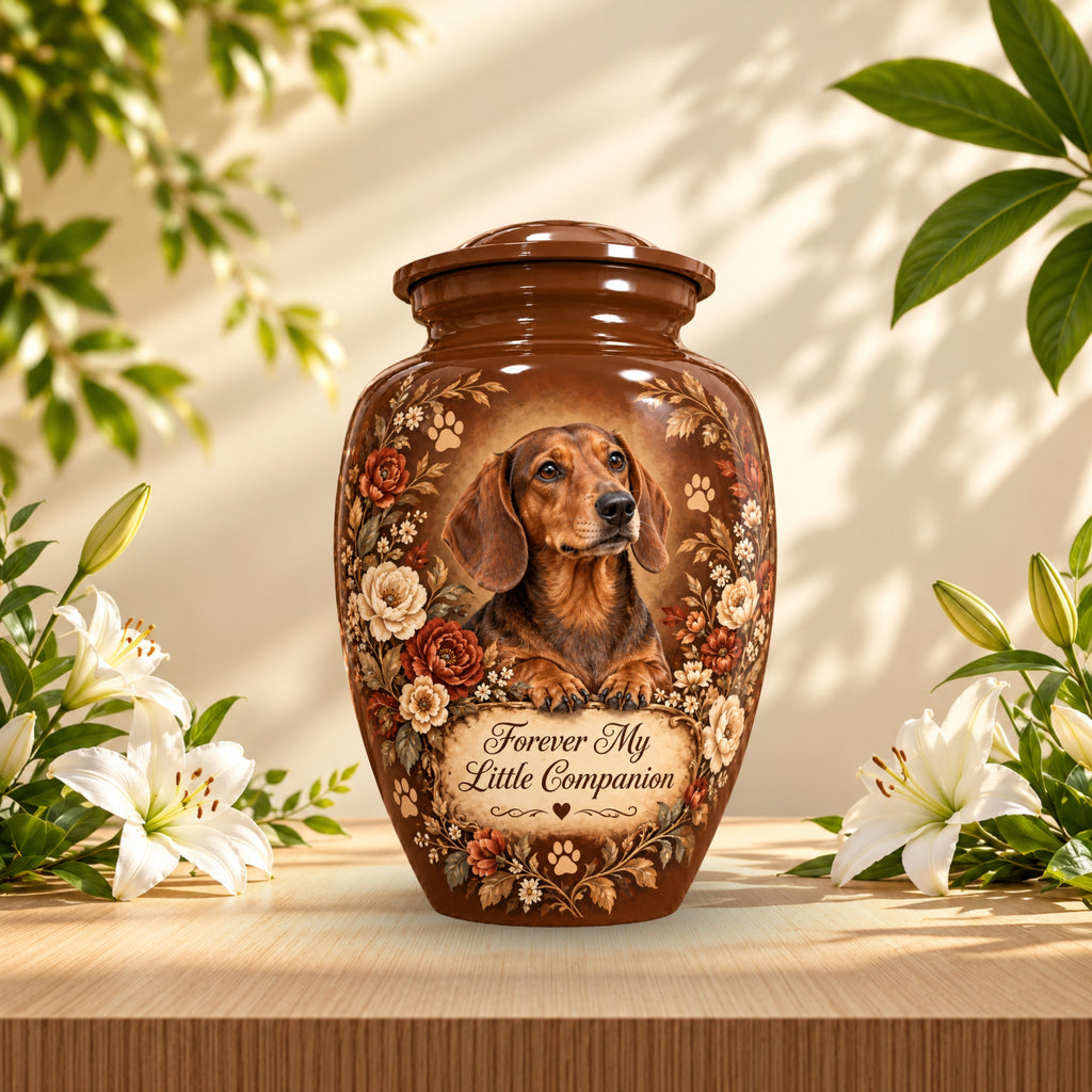 custom dog portrait pet urn for ashes, handmade aluminum pet memorial urn with photo – picture 5