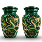 dragon design cremation urn for human ashes, handmade aluminum urn – photo 5