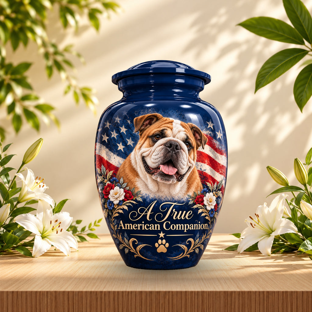 custom dog portrait cremation urn for dogs, handmade aluminum pet memorial urn with photo – picture 5