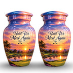 Golf Bag and Ball Sunset Cremation Urn for Human Ashes – Personalized Handmade Aluminum Urn