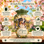custom dog portrait cremation urn for pet ashes, handmade aluminum pet memorial urn with photo – picture 6