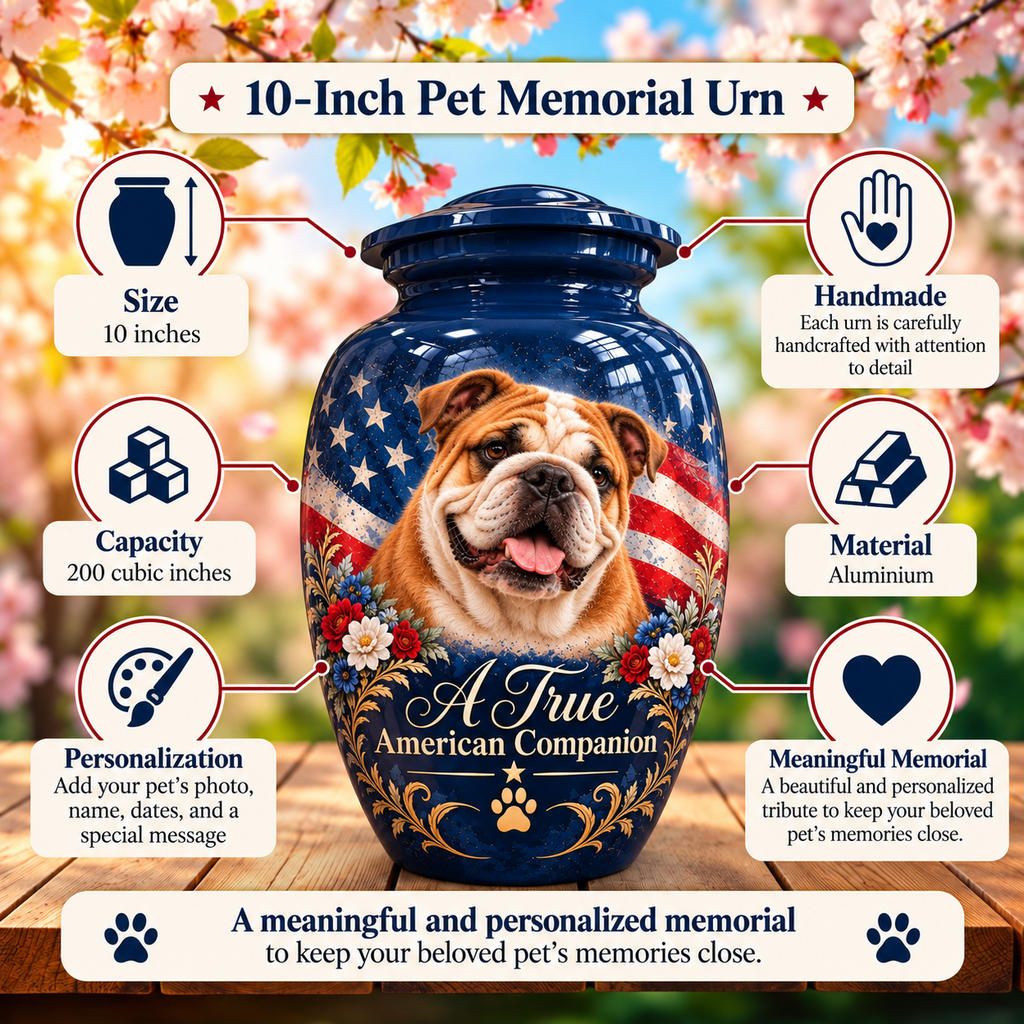 custom dog portrait cremation urn for dogs, handmade aluminum pet memorial urn with photo – picture 6