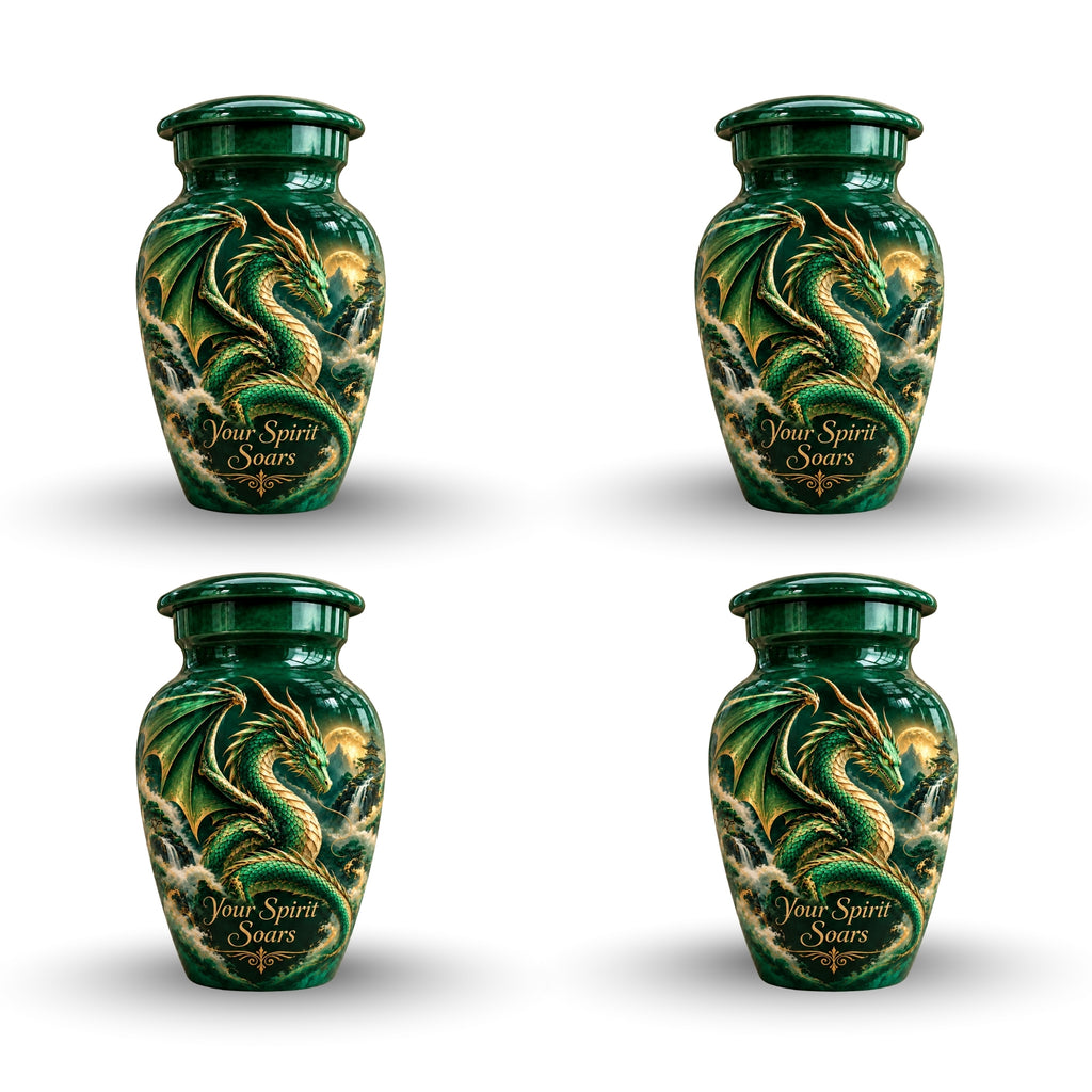 dragon design cremation urn for human ashes, handmade aluminum urn – photo 6