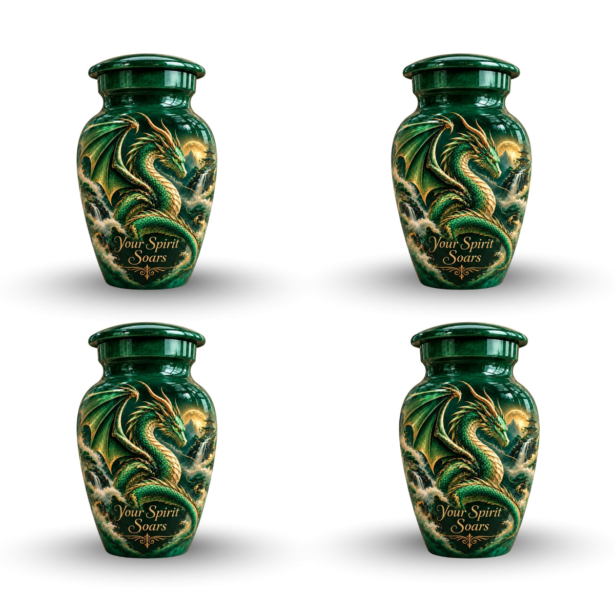 dragon design cremation urn for human ashes, handmade aluminum urn – photo 6