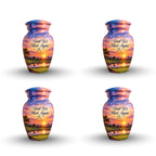 Golf Bag and Ball Sunset Cremation Urn for Human Ashes – Personalized Handmade Aluminum Urn