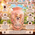 custom pet photo urn for dog ashes, handmade aluminum pet memorial urn with photo – picture 6