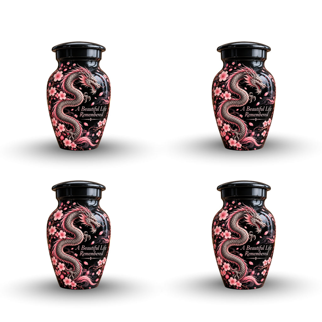 dragon design memorial urn for ashes, handmade aluminum urn – photo 6