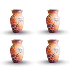 Orange Lily Memorial Cremation Urn for Human Ashes – Personalized Handmade Aluminum Urn