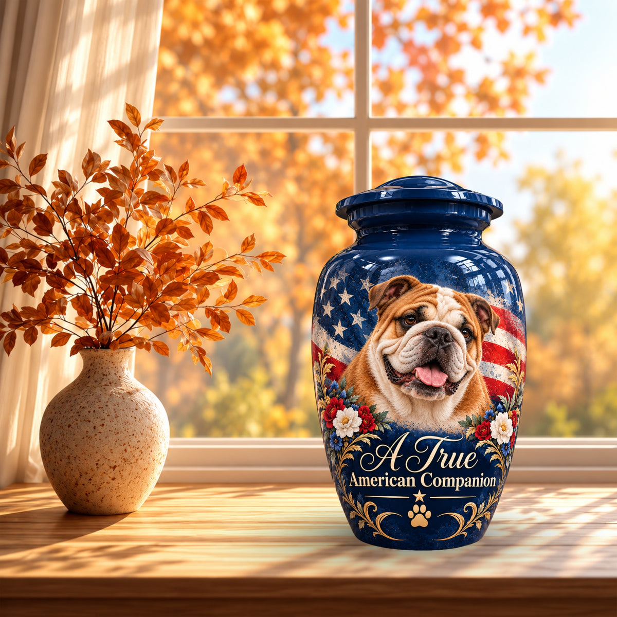 custom dog portrait cremation urn for dogs, handmade aluminum pet memorial urn with photo – picture 7