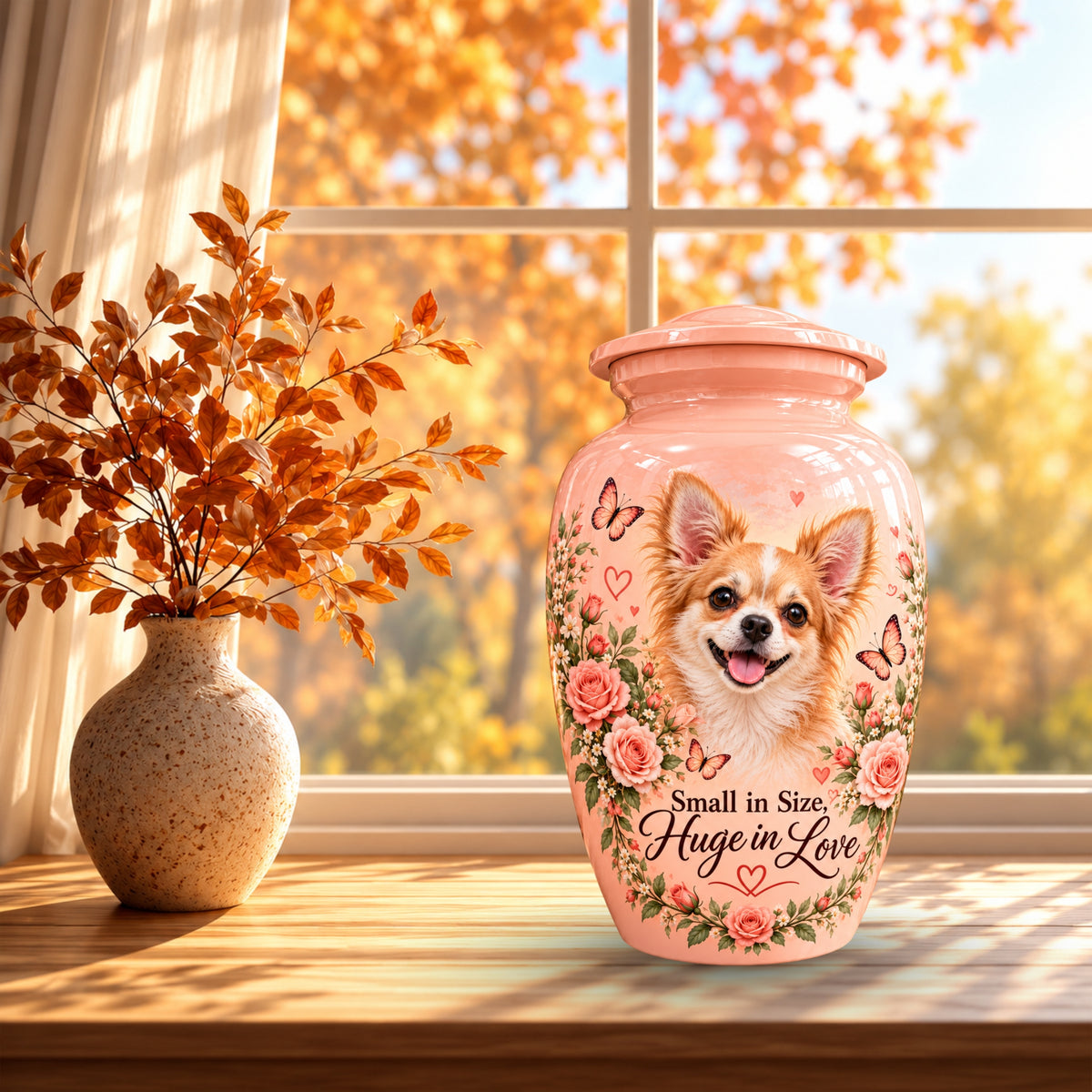 custom pet photo urn for dog ashes, handmade aluminum pet memorial urn with photo – picture 7