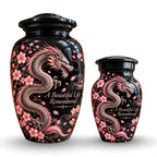 dragon design memorial urn for ashes, handmade aluminum urn – photo 7