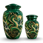 dragon design cremation urn for human ashes, handmade aluminum urn – photo 7