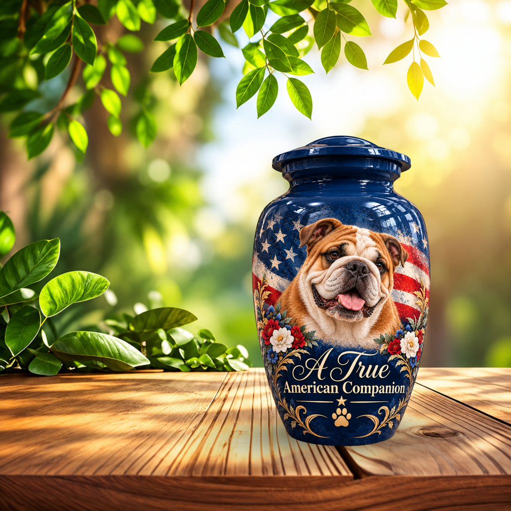 custom dog portrait cremation urn for dogs, handmade aluminum pet memorial urn with photo – picture 8
