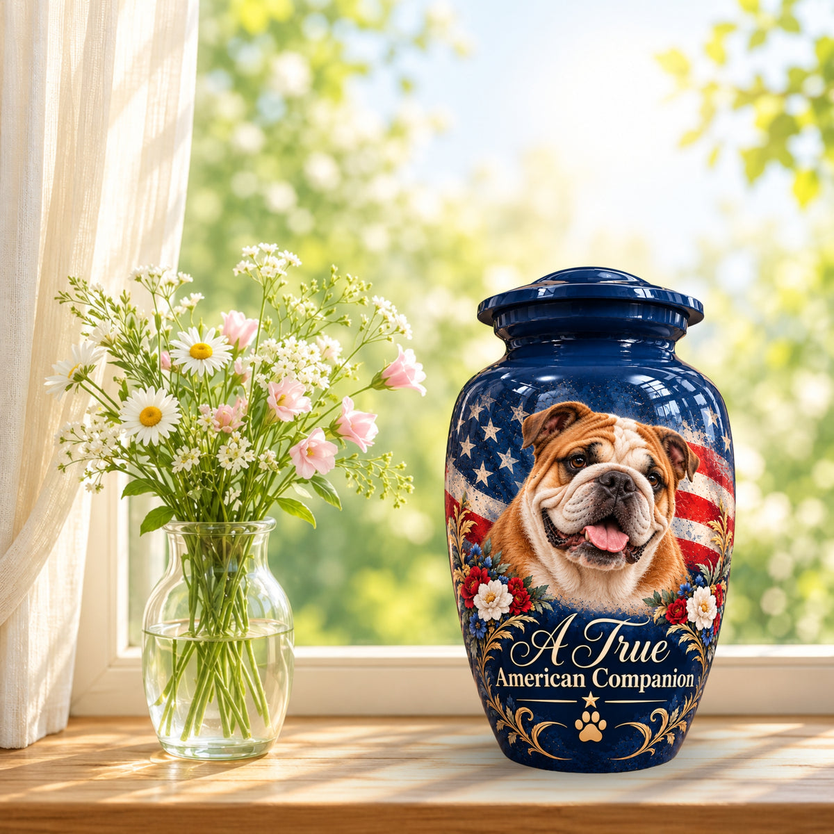 custom dog portrait cremation urn for dogs, handmade aluminum pet memorial urn with photo – picture 9