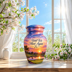 Golf Bag and Ball Sunset Cremation Urn for Human Ashes – Personalized Handmade Aluminum Urn