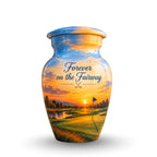 Golf Course Sunset Cremation Urn for Human Ashes – Personalized Handmade Aluminum Urn