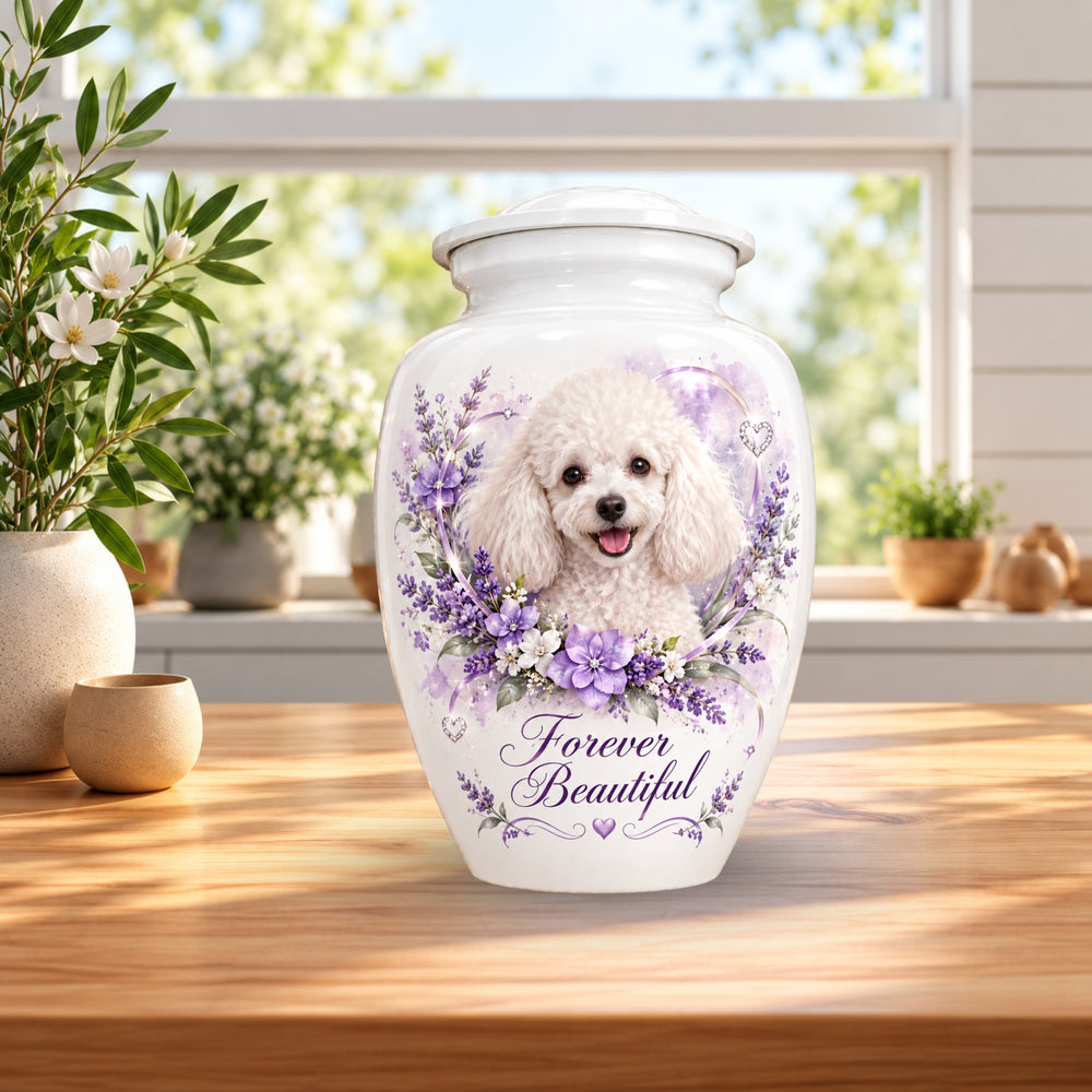 personalized dog memorial cremation urn for dogs, handmade aluminum pet memorial urn with photo – picture 4