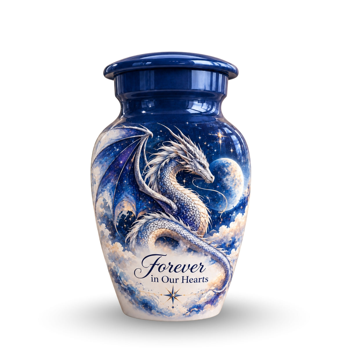 dragon cremation urn for human ashes, handmade aluminum urn – photo 4
