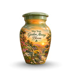 Peaceful Garden Sunset Cremation Urn for Human Ashes – Personalized Handmade Aluminum Urn