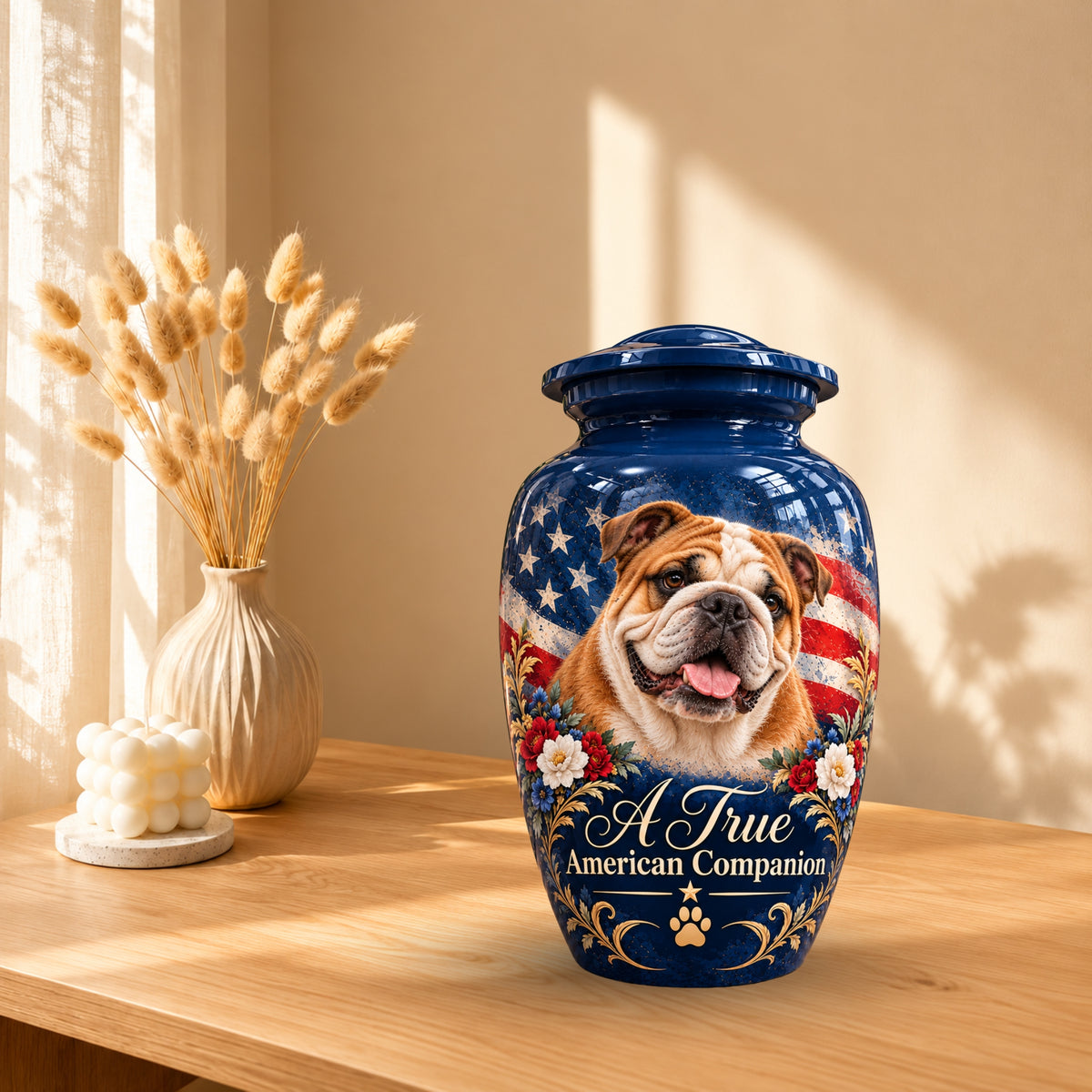 custom dog portrait cremation urn for dogs, handmade aluminum pet memorial urn with photo – picture 10
