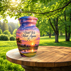 Golf Bag and Ball Sunset Cremation Urn for Human Ashes – Personalized Handmade Aluminum Urn