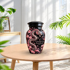 dragon design memorial urn for ashes, handmade aluminum urn – photo 10