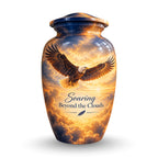 Soaring Eagle Memorial Cremation Urn for Human Ashes – Personalized Handmade Aluminum Urn