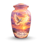 Ascending Dove Cremation Urn for Human Ashes – Personalized Handmade Aluminum Urn