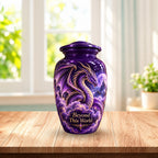 dragon urn for human ashes, handmade aluminum urn – photo 2