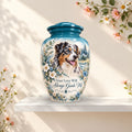 personalized dog memorial cremation urn for pet ashes, handmade aluminum pet memorial urn with photo – picture 3