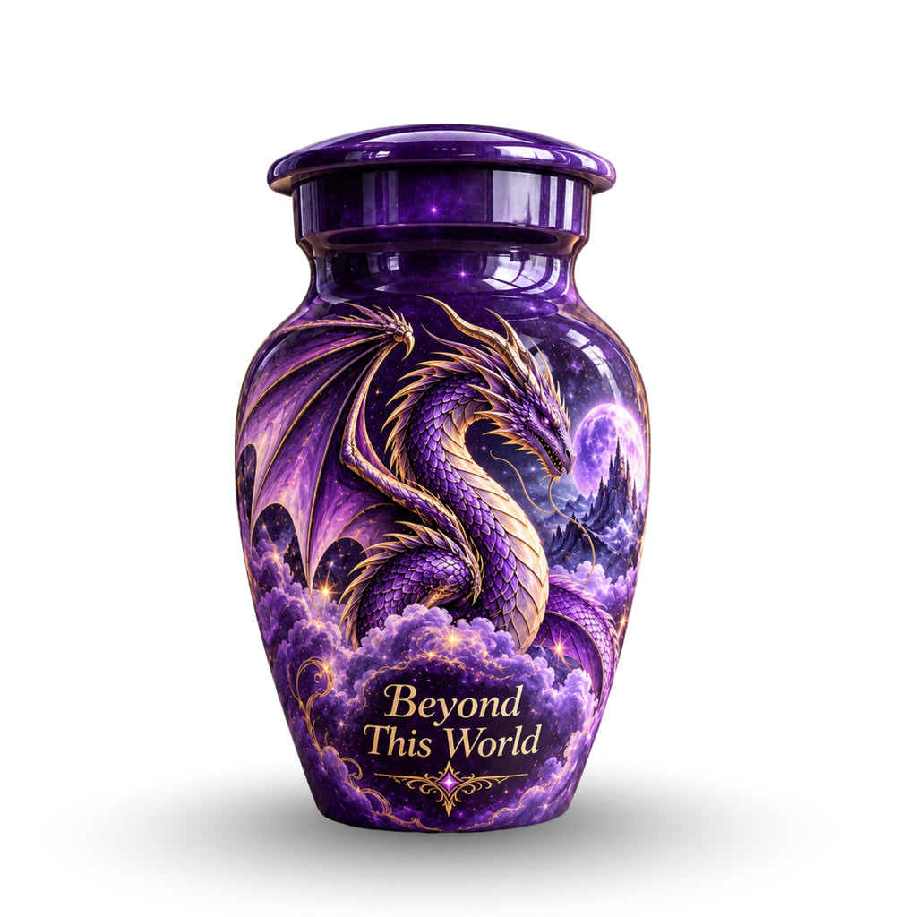 dragon urn for human ashes, handmade aluminum urn – photo 4