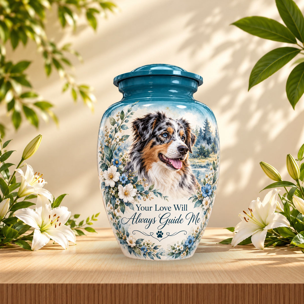personalized dog memorial cremation urn for pet ashes, handmade aluminum pet memorial urn with photo – picture 5