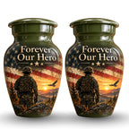 military veteran remembrance cremation urn for human ashes, handmade aluminum – photo 5