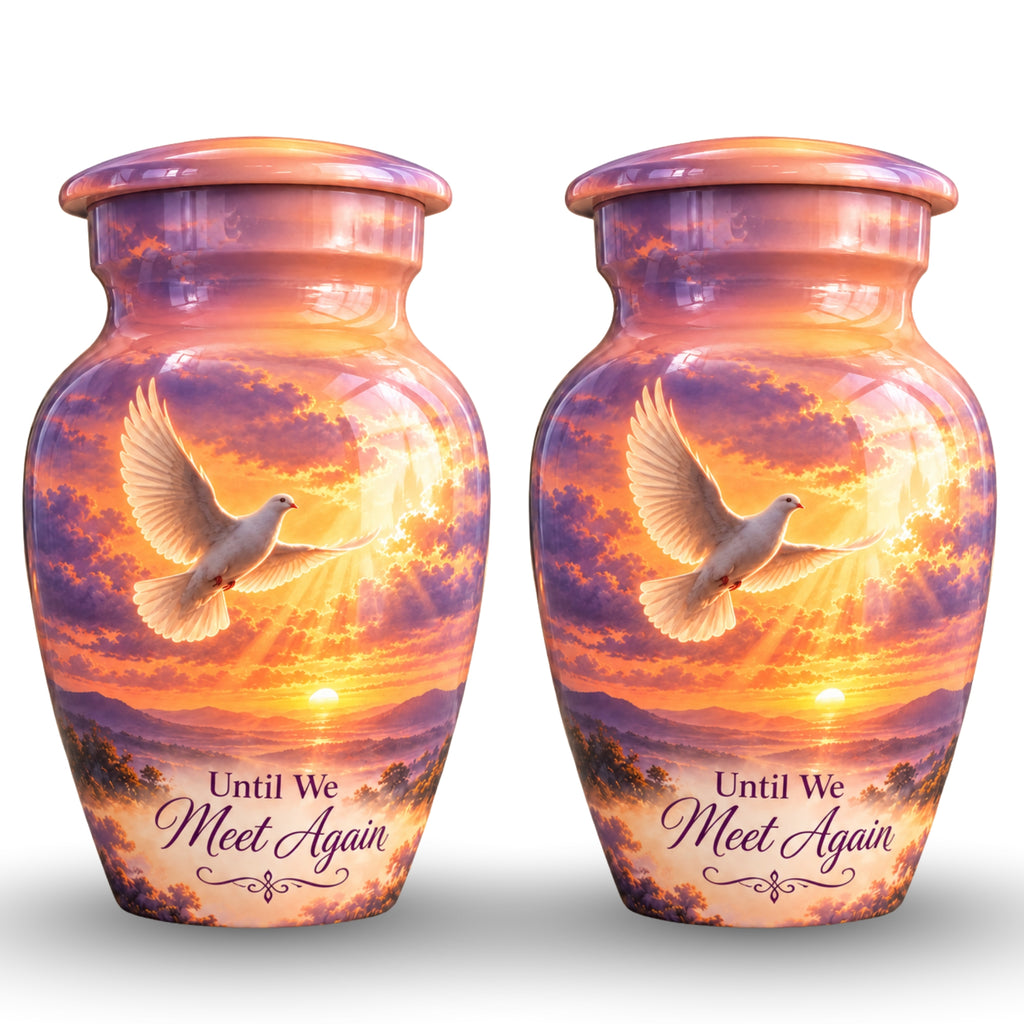 Ascending Dove Cremation Urn for Human Ashes – Personalized Handmade Aluminum Urn