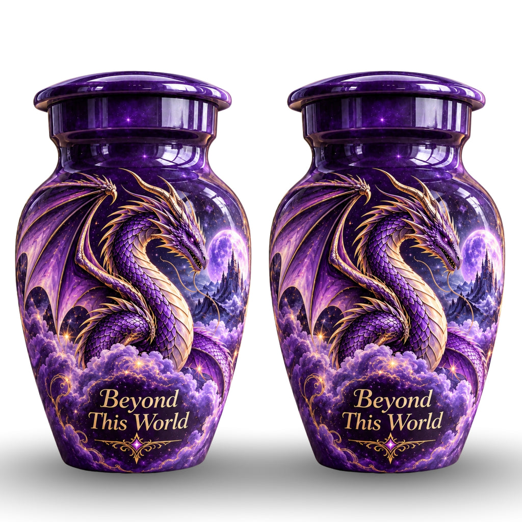 dragon urn for human ashes, handmade aluminum urn – photo 5